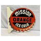 Mission Orange Ice Cold DS Flange Sign  19×18 