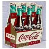 RARE Emb. Coca-Cola King Size Die-Cut Metal Sign, 30×36in. 