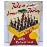 Rare 1959 Coca-Cola ‘Take a Case Home Today’ Metal  Sign,  19.5×28 