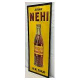 Emb. ‘Drink NEHI’ Beverage Sign, Self-Framed, 42in x 15in