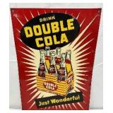 Rare Emb. Double Cola Six-Pack Advertising Sign, 19 1/2 x 27 1/2