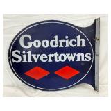 Porc. Goodrich Silvertowns Flange Sign, 24in x 19in