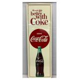 Coca-Cola  ‘Things Go Better with Coke’ Self Framed Sign, 18×53