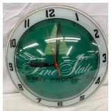 15in.  Pine State Dairy Double Bubble Clock