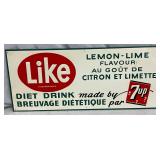Emb. Like Diet Drink by 7Up Metal Advertising Sign 30in x 12 1/2in