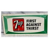 1966 Emb. Metal 7UP Advertising Sign by Stout Sign Co., 24 x 12in. 