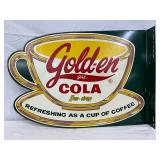 Golden Cola DS Die-Cut Flange Sign by Press Sign Co., St. Louis 21x14.5