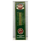 Emb. Golden Cola-Sun Drop  Metal Thermometer, 7.5x27