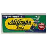 NuGrape Soda Self Framed Advertising Sign with Bottle Graphics, 34x13.5 
