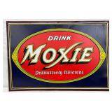 Emb. ‘Drink Moxie’ Soda Advertisement Sign, 27x19in