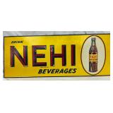 44x17 Emb. Drink Nehi Beverages Advertising Sign