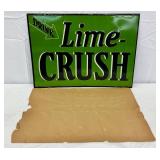 NOS Emb. Lime Crush Tin Tacker Sign, 20 x 14 in.