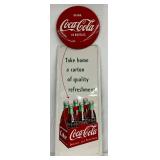 16x54 1951 Coca-Cola Pilaster Sign with Metal Self-Framing and Carton Graphics 
