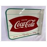 Coca-Cola Fishtail Flange Sign, AM23, 18 x 15 1/2 Inches