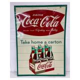 20in x 28in Coca-Cola ‘Take Home a Carton’ Metal Fishtail Sign