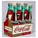 Rare Emb. Coca-Cola King Size Die-Cut Metal Sign, 30×36in. 