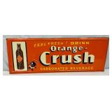 1948 47x17 Emb. Orange Crush Sign with Bottle and Crush Boy