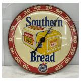 12in. Southern Bread Advertising Pam Clock Co. Thermometer