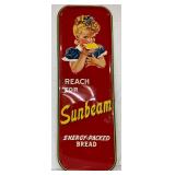 1953 Sunbeam Embossed Metal Advertising Sign, Self-Framed, 19 x 55 Inches