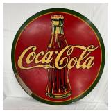 1938 35in. Coca-Cola Metal Sign with Christmas Bottle 