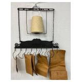 Two-Sided Cast Iron ‘Handy Box’ Shoe Blacking Bag Rack with Hooks and Twine Holder