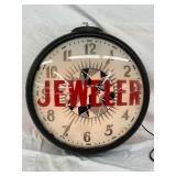 Jeweler Hanging Globe Clock with Metal Ring, 18 Inches