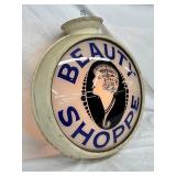 18in. Hanging ‘Beauty Shoppe’ Metal Globe Sign