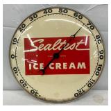 12in. Sealtest Ice Cream Thermometer by Pam Clock Co., Glass Face