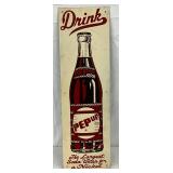 Pep Up Vertical Metal Advertising Sign, 6×20 Inches