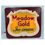 Early Emb. Meadow Gold Ice Cream Light-Up Sign with Metal Back and Lexan Front 23x20 