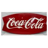 60x28 Convex Die-Cut Coca-Cola Fishtail Metal Sign