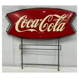 1962 Coca-Cola Fishtail Rack Sign, 16 x 16 Inches