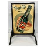 1950 7up Double-Sided Sidewalk Sign with Stand 20 1/2 x 32