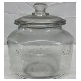 Rare Original  ‘Lance Packing Co.’  Octagonal Jar with Emb. Lettering and Lid, Charlotte, NC 