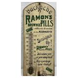 Ramon’s Brownie Pills Wooden Advertising Thermometer, 9×21 Inches