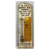 Dr. Cox’s Barbed Wire Liniment Advertising Wooden Thermometer, 7 x 22 Inches