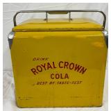 Emb. Royal Crown Cola Cooler with Lid and Handle, 18x19