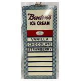 Borden’s Ice Cream Tin Advertising Self Framed Sign, 8in x 19in