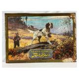 Fech Beer Self Framed Metal Sign Featuring Hunting Scene 26 1/2 x 18 