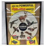 Remington Ammunition Cardboard Advertisement with Kleanbore Priming Graphic, 23in x 29in