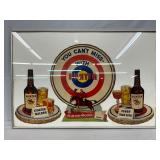 Hunter Whiskey CB Die-Cut Framed Advertisements  16 1/2 x 19 1/2 and 11 1/2 x 13