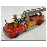 Early Walt Disney Tin Litho Disneyland Fire Truck, 21×7