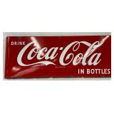 Porc. Coca-Cola Sled Sign, 43 1/2in x 16in