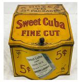 Sweet Cuba Fine Cut Tobacco Store Display Tin, 8in x 8in