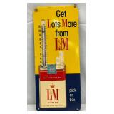 Emb. L&M Cigarettes Advertising Thermometer, 5 x 12 