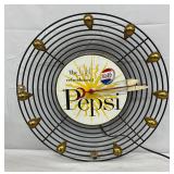 Vintage Tear Drop Pepsi-Cola Clock Display by Holjer, 17-Inch