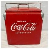 Coca-Cola Embossed Metal Cooler with Handle, 12in x 13 1/2in