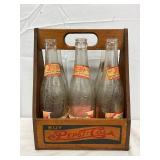 Pepsi-Cola Double Dot Wooden Six-Pack Crate with Bottles