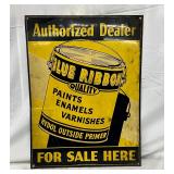 Authorized Dealer Blue Ribbon Paints sign 17.5×24