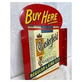 Chesterfield Cig Metal Flange Advertising Sign, 11 1/2 x 16 1/2 in.